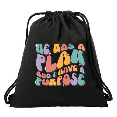 He Has A Plan And I Have A Purpose Christian Men Women Drawstring Bag