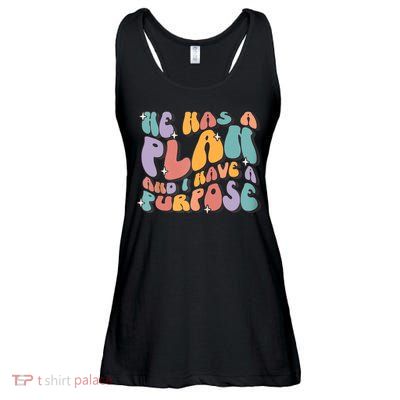 He Has A Plan And I Have A Purpose Christian Men Women Ladies Essential Flowy Tank