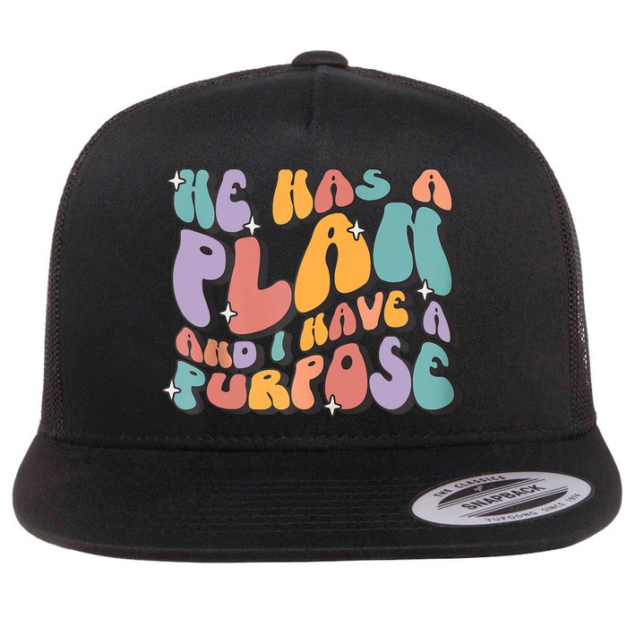 He Has A Plan And I Have A Purpose Christian Men Women Flat Bill Trucker Hat