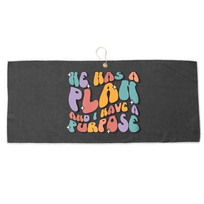 He Has A Plan And I Have A Purpose Christian Men Women Large Microfiber Waffle Golf Towel