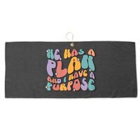 He Has A Plan And I Have A Purpose Christian Men Women Large Microfiber Waffle Golf Towel