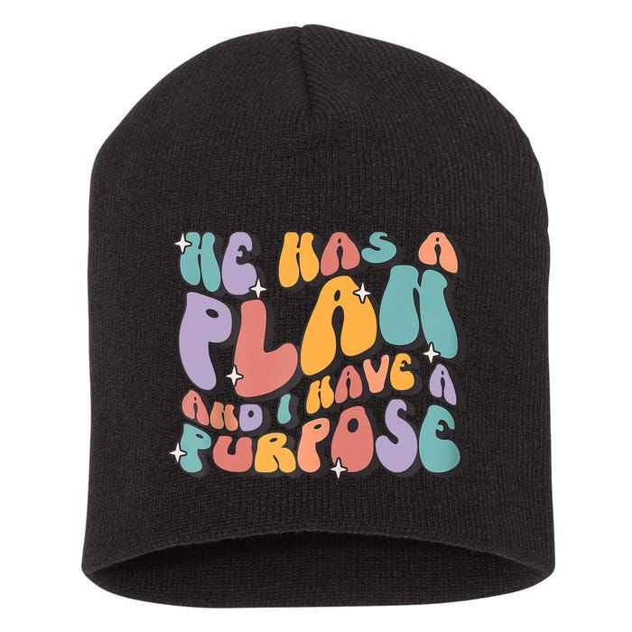 He Has A Plan And I Have A Purpose Christian Men Women Short Acrylic Beanie