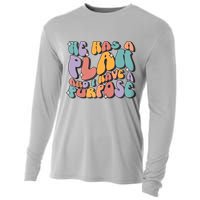 He Has A Plan And I Have A Purpose Christian Men Women Cooling Performance Long Sleeve Crew