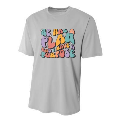 He Has A Plan And I Have A Purpose Christian Men Women Youth Performance Sprint T-Shirt