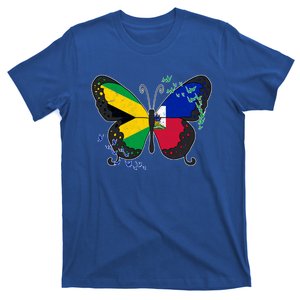 Haiti Haitian America Jamaica Caribbean Combo Butterfly Dna Gift T-Shirt