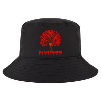 Heart Health Awareness Red Ribbon Heart Tree Cool Comfort Performance Bucket Hat