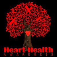Heart Health Awareness Red Ribbon Heart Tree Drawstring Bag