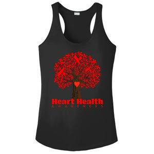 Heart Health Awareness Red Ribbon Heart Tree Ladies PosiCharge Competitor Racerback Tank