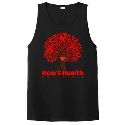 Heart Health Awareness Red Ribbon Heart Tree PosiCharge Competitor Tank