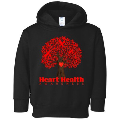 Heart Health Awareness Red Ribbon Heart Tree Toddler Hoodie