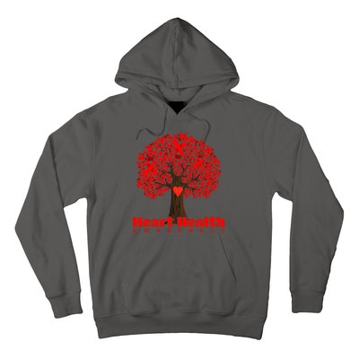 Heart Health Awareness Red Ribbon Heart Tree Hoodie