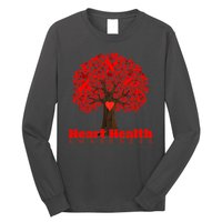 Heart Health Awareness Red Ribbon Heart Tree Long Sleeve Shirt