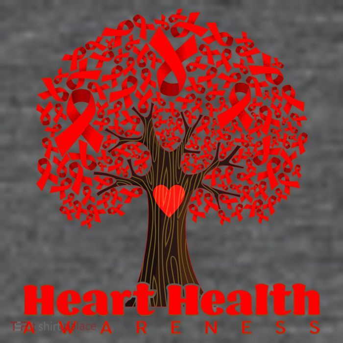 Heart Health Awareness Red Ribbon Heart Tree T-Shirt