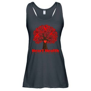 Heart Health Awareness Red Ribbon Heart Tree Ladies Essential Flowy Tank