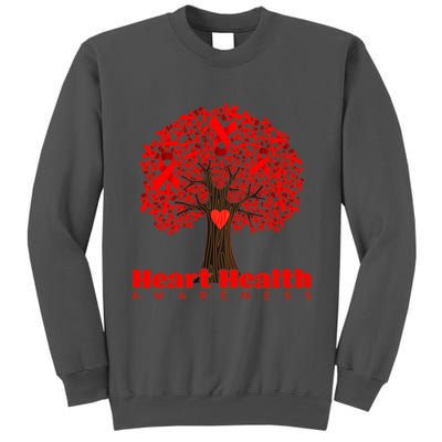 Heart Health Awareness Red Ribbon Heart Tree Tall Sweatshirt