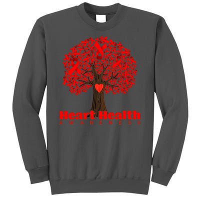 Heart Health Awareness Red Ribbon Heart Tree Tall Sweatshirt