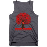 Heart Health Awareness Red Ribbon Heart Tree Tank Top