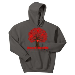 Heart Health Awareness Red Ribbon Heart Tree Kids Hoodie