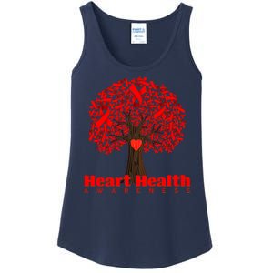 Heart Health Awareness Red Ribbon Heart Tree Ladies Essential Tank