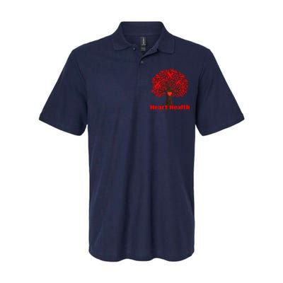 Heart Health Awareness Red Ribbon Heart Tree Softstyle Adult Sport Polo