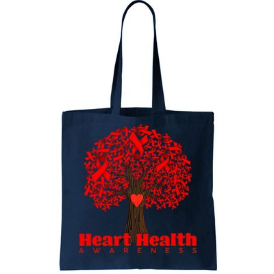 Heart Health Awareness Red Ribbon Heart Tree Tote Bag