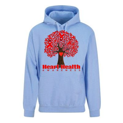 Heart Health Awareness Red Ribbon Heart Tree Unisex Surf Hoodie