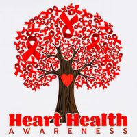 Heart Health Awareness Red Ribbon Heart Tree Garment-Dyed Sweatshirt