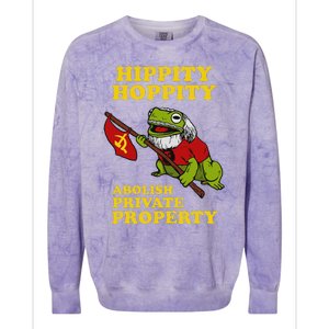 Hippity Hoppity Abolish Private Property Frog Meme Colorblast Crewneck Sweatshirt