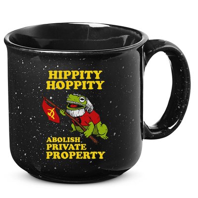Hippity Hoppity Abolish Private Property Frog Meme 15oz Campfire Ceramic Mug