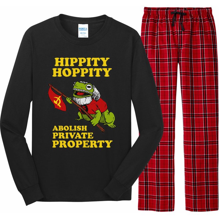 Hippity Hoppity Abolish Private Property Frog Meme Long Sleeve Pajama Set