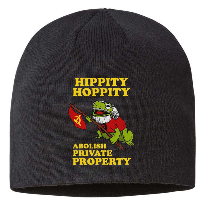 Hippity Hoppity Abolish Private Property Frog Meme Sustainable Beanie