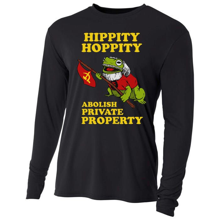 Hippity Hoppity Abolish Private Property Frog Meme Cooling Performance Long Sleeve Crew