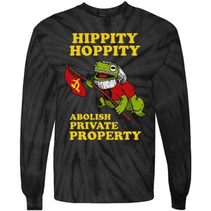 Hippity Hoppity Abolish Private Property Frog Meme Tie-Dye Long Sleeve Shirt