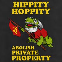 Hippity Hoppity Abolish Private Property Frog Meme Golf Towel