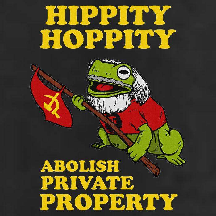 Hippity Hoppity Abolish Private Property Frog Meme Golf Towel