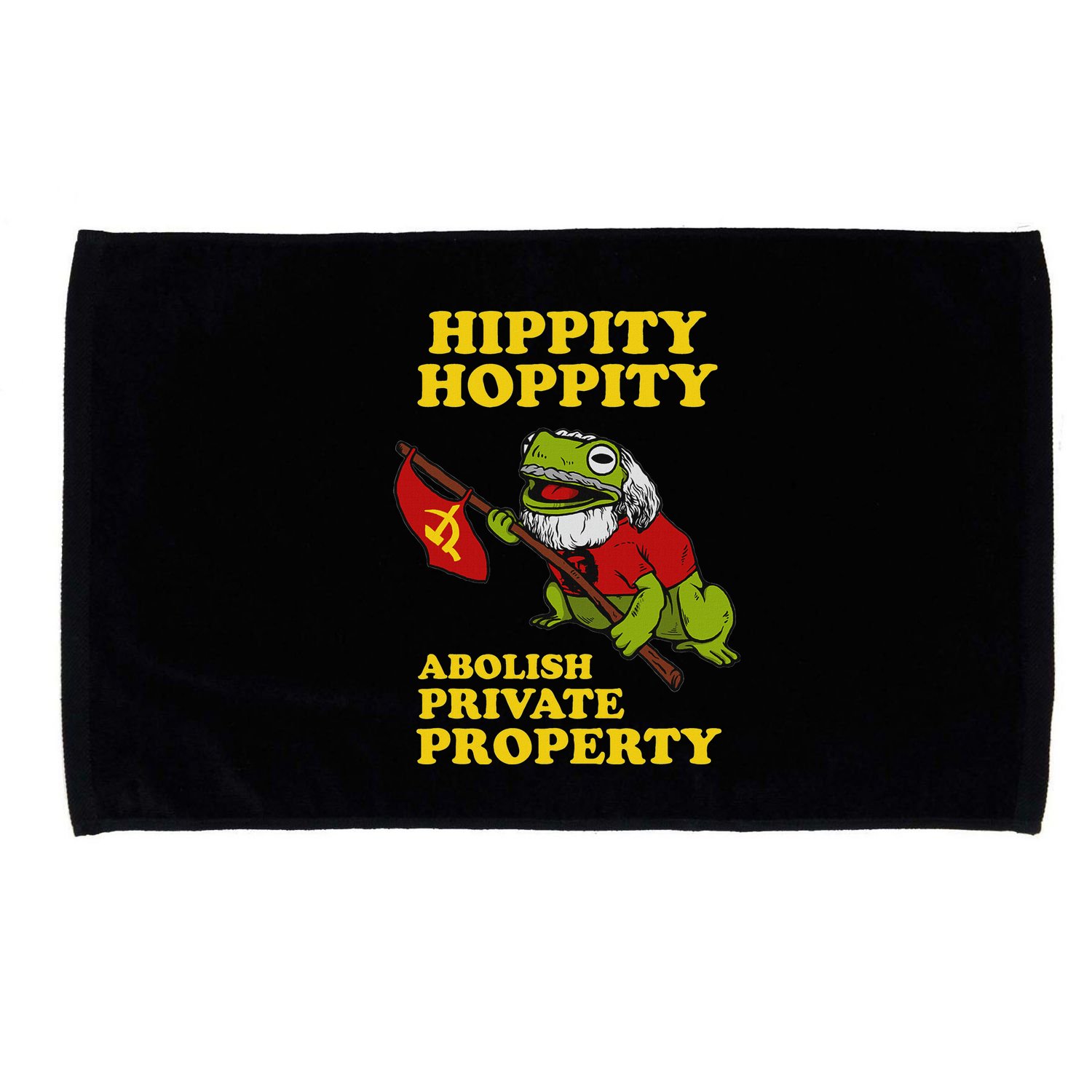 Hippity Hoppity Abolish Private Property Frog Meme Microfiber Hand Towel