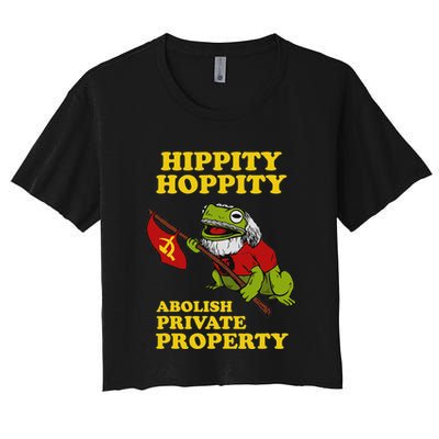 Hippity Hoppity Abolish Private Property Frog Meme Crop Top