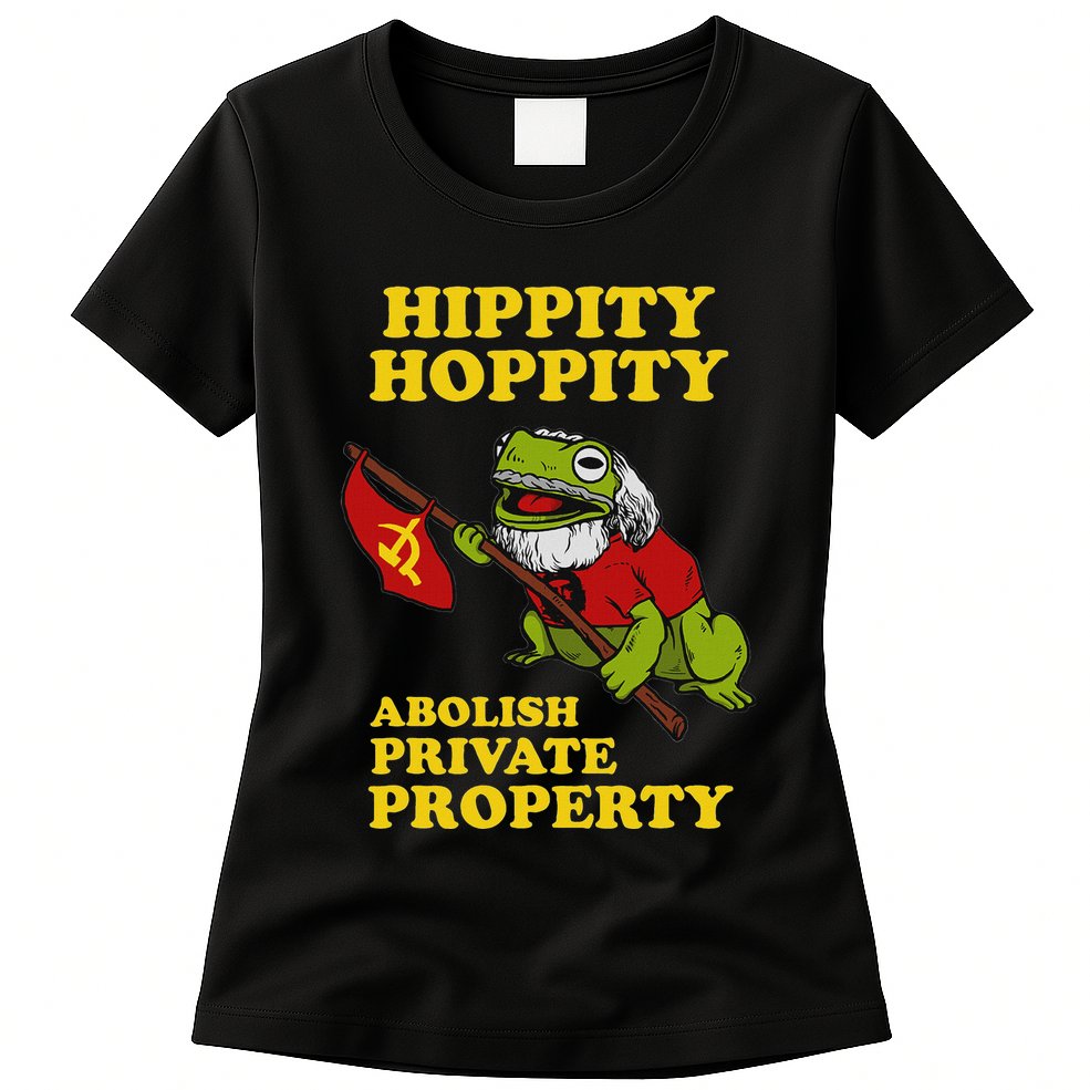 Hippity Hoppity Abolish Private Property Frog Meme Womens T-Shirt