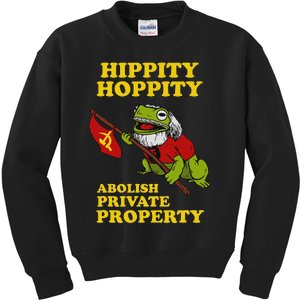 Hippity Hoppity Abolish Private Property Frog Meme Kids Sweatshirt