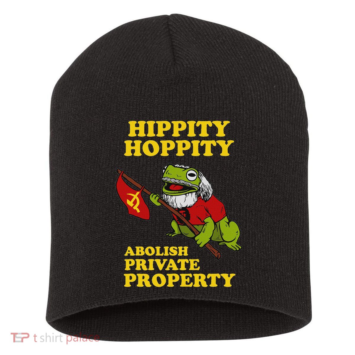 Hippity Hoppity Abolish Private Property Frog Meme Short Acrylic Beanie