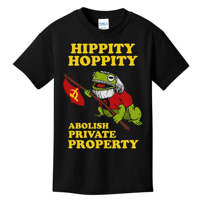 Hippity Hoppity Abolish Private Property Frog Meme Kids T-Shirt