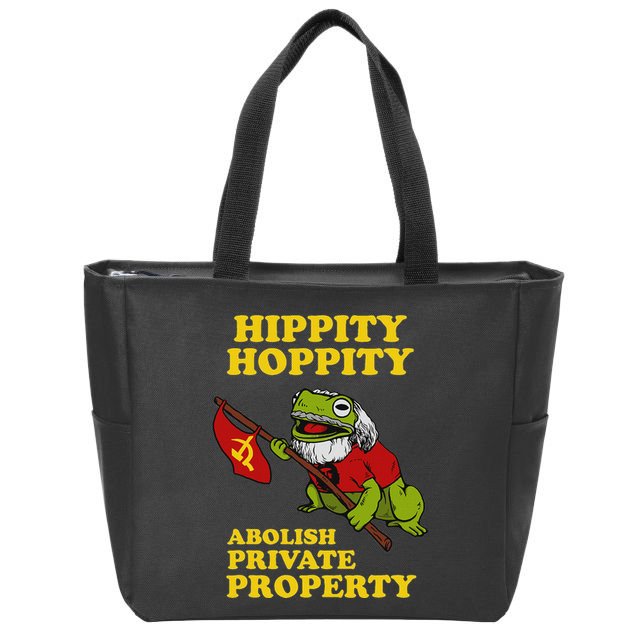 Hippity Hoppity Abolish Private Property Frog Meme Zip Tote Bag