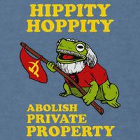 Hippity Hoppity Abolish Private Property Frog Meme Garment-Dyed Sweatshirt
