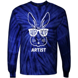 Hip Hop Artist Bunny Rabbit Graphic Funny Pun Easter Tie-Dye Long Sleeve Shirt