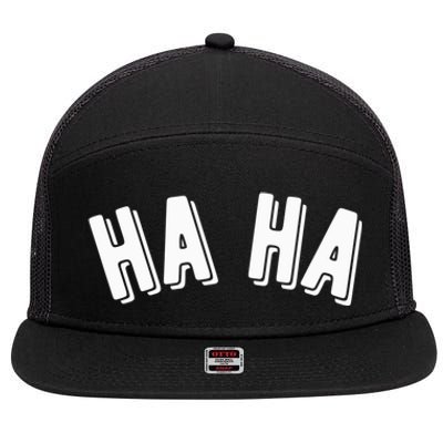 Haha 7 Panel Mesh Trucker Snapback Hat