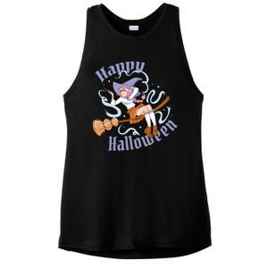 Happy Halloween Anime Witch Girl Ladies PosiCharge Tri-Blend Wicking Tank