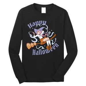 Happy Halloween Anime Witch Girl Long Sleeve Shirt