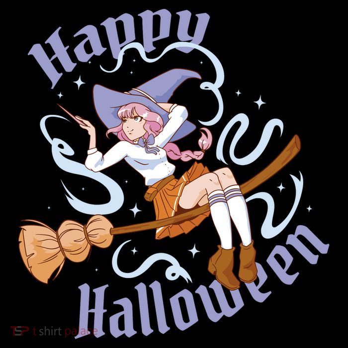 Happy Halloween Anime Witch Girl Apron