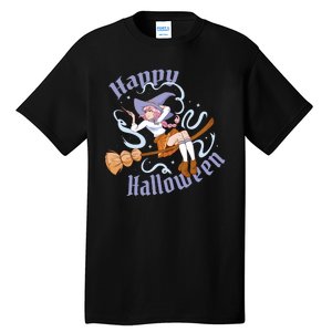 Happy Halloween Anime Witch Girl Tall T-Shirt