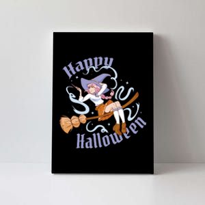 Happy Halloween Anime Witch Girl Canvas